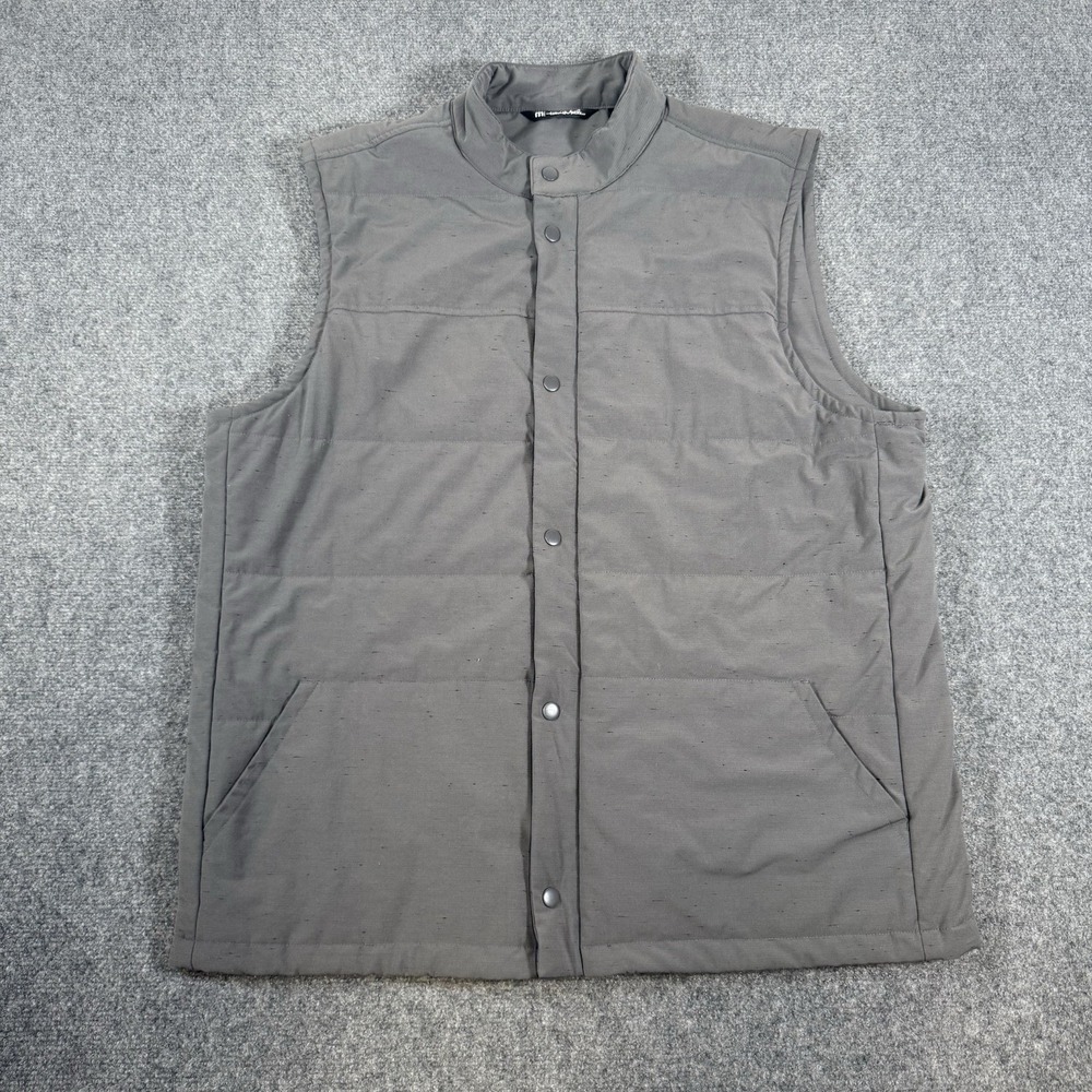Travis Matthew Snowbody Better Vest Mens 2XL Gray Golf Quilted Performance